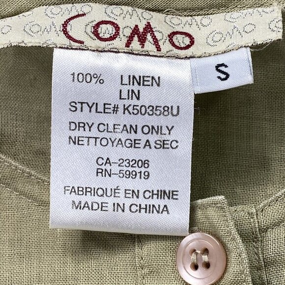 Como Shirt Women's S Tan Linen Lace Mandala Panels Tunic Layered Boho Semi Sheer - Picture 6 of 9